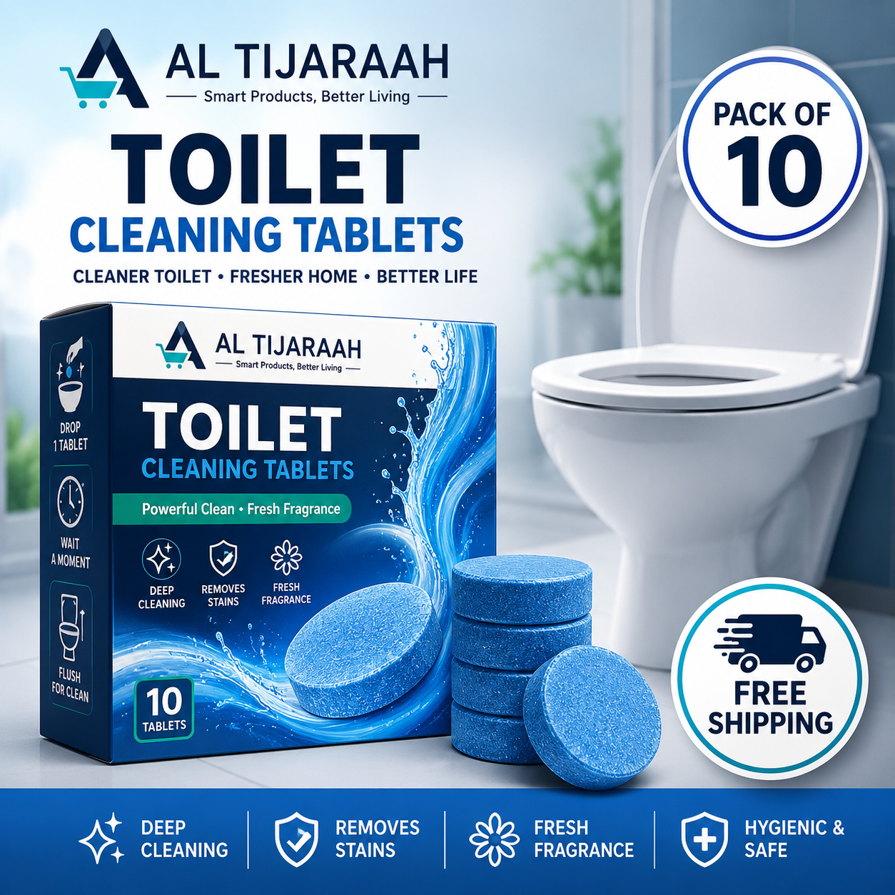 Imported Toilet Bowl Cleaner Tablets (Pack Of 10)