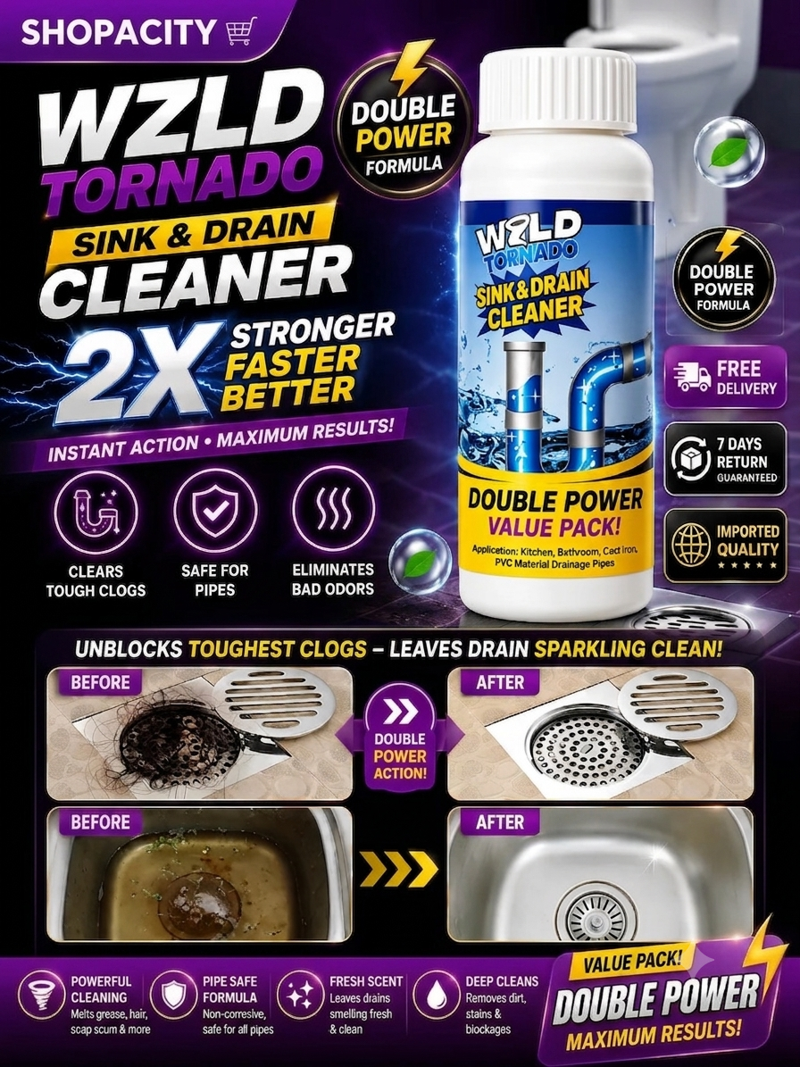 Buy 1 Get 1 Free 🔥 Extreme Blast Drain Cleaner Powder – Double Power Formula (PACK OF 2) Bumper Offer 60% OFF
